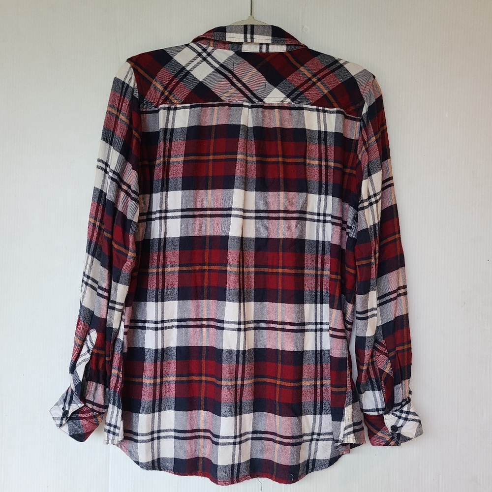 Rails Red Navy Plaid Button Down Flannel Shirt - image 4